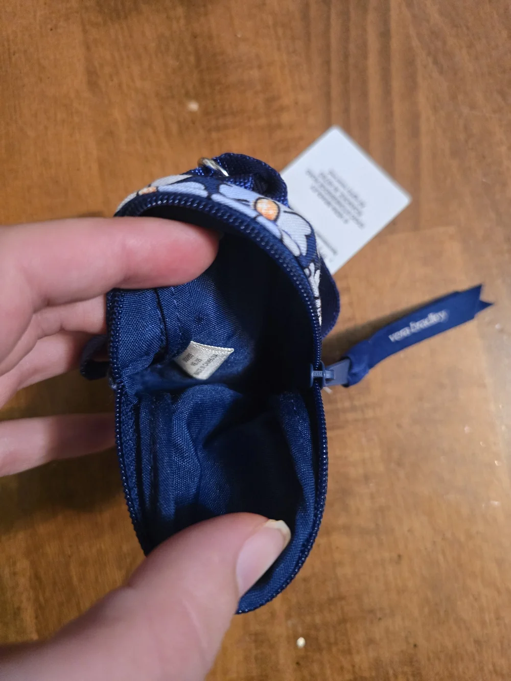 Vera Bradley Navy Floral Mini Backpack Keyring